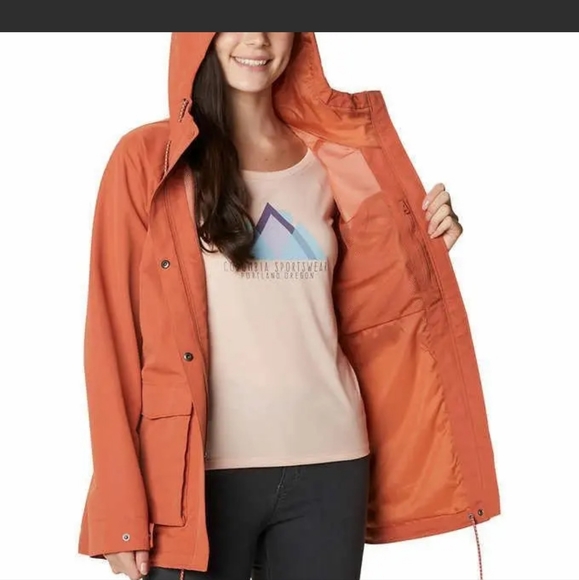 Columbia Ladies' Double Pocket Rain Jacket nwt color copper - Picture 5 of 6